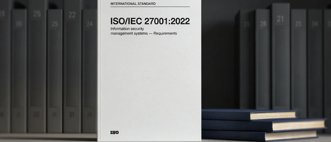 Normdokument ISO/IEC 27001:2022 Information security management systems – Requirements im Regal